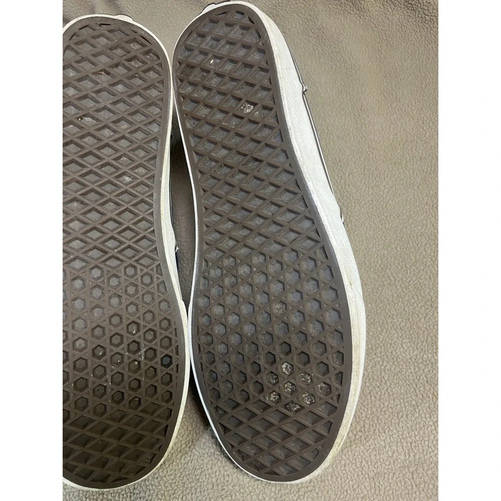 Vans Off The Wall Mens 9 Charcoal Grey Brown‎ Canvas Low Top Skate Shoes